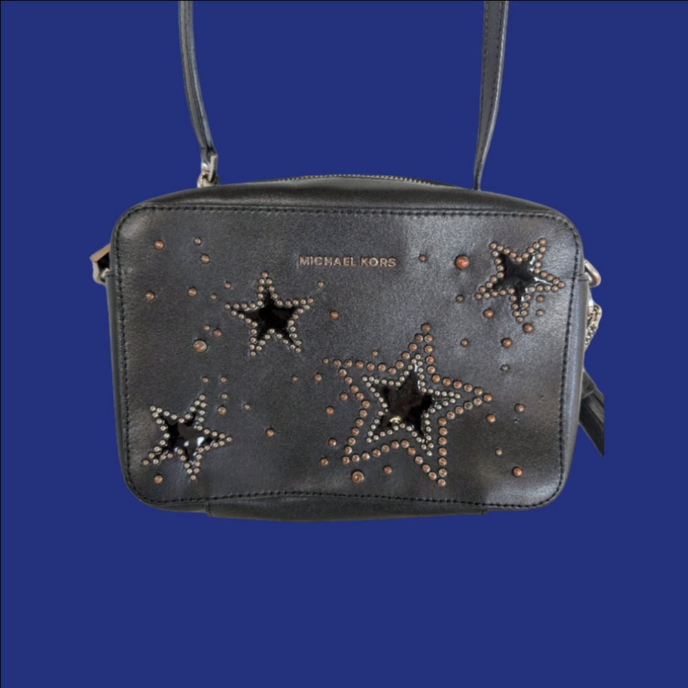 Michael Kors Bag Black Star-Studded Cross Body.